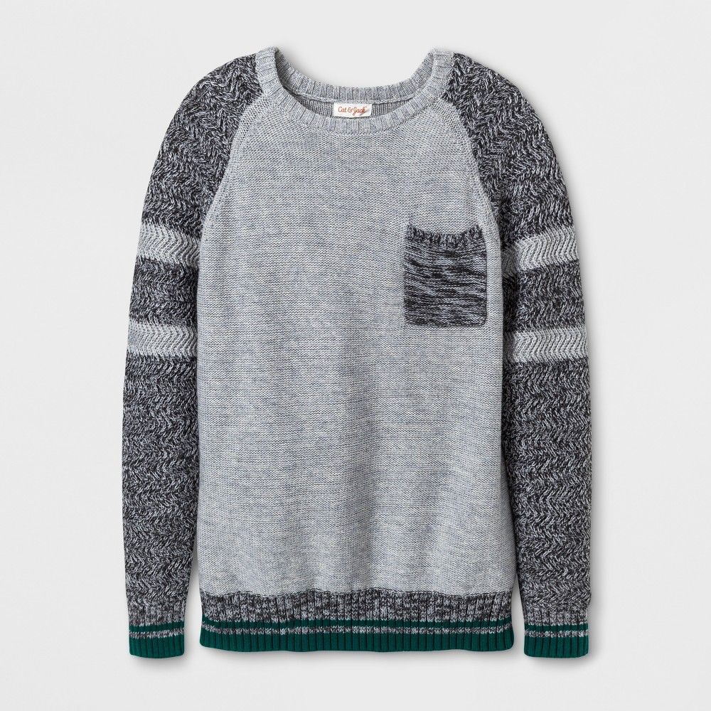 Boys' Crew Neck Pullover Sweater - Cat & Jack Gray M | Target