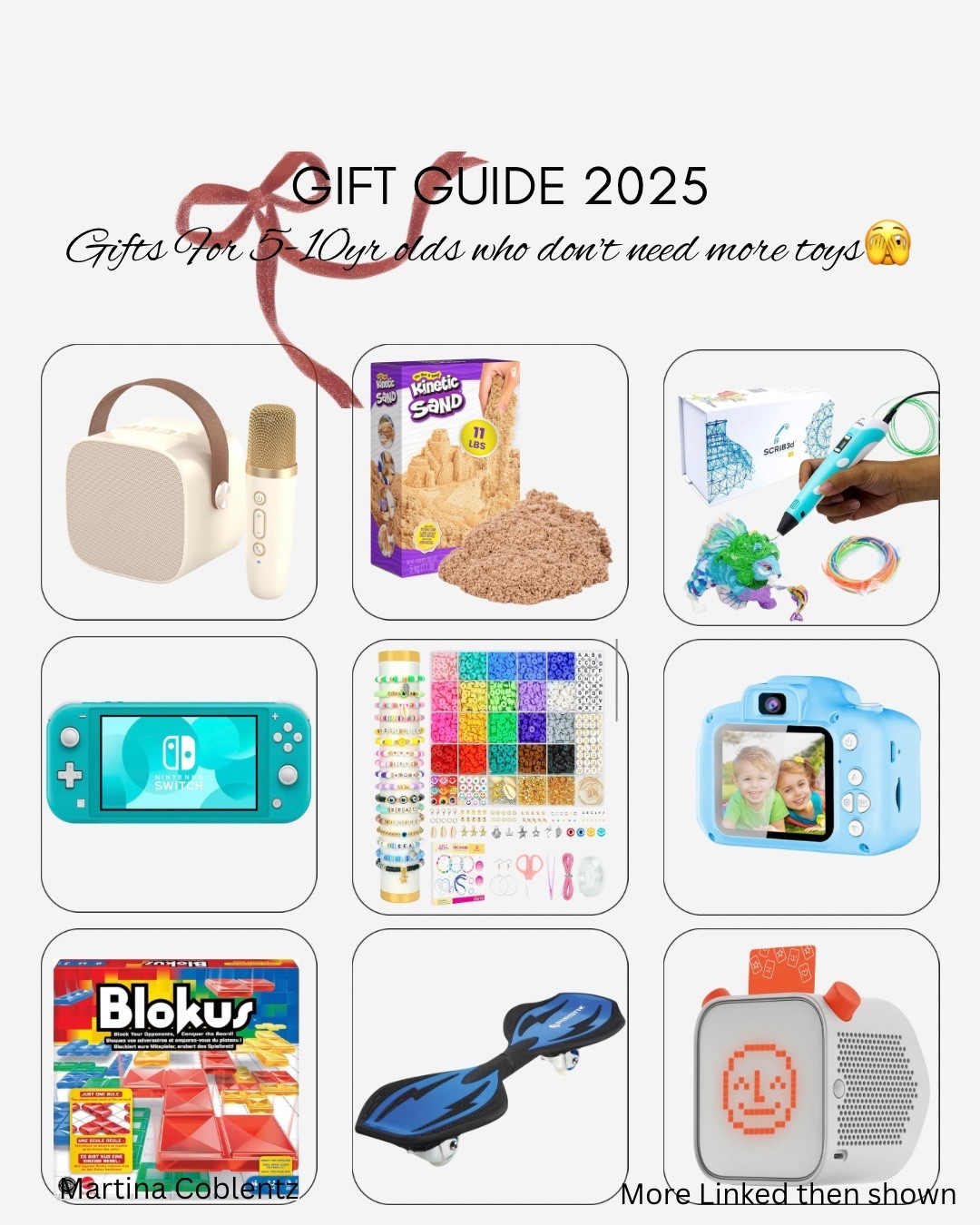 Gift guide for 5-10yrs olds who don't need more small toys 

🌲check out my gift guide section at the top of my page for more! 

•gift guide •toddler •sensory •Christmas gift •birthday gift •Christmas 2025 Gift guide for young children •children •gift guides •Christmas •gift idea •birthday gift •Christmas gift •bag gift •Montessori •gift guide •gift ideas •baby gift guide 



#LTKHoliday #LTKKids #LTKGiftGuide