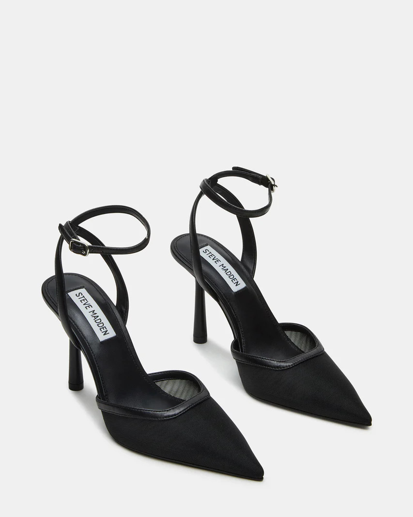 ALLIANCE Mesh Black Pointed Toe Pump | Women's Heels | Steve Madden (US)