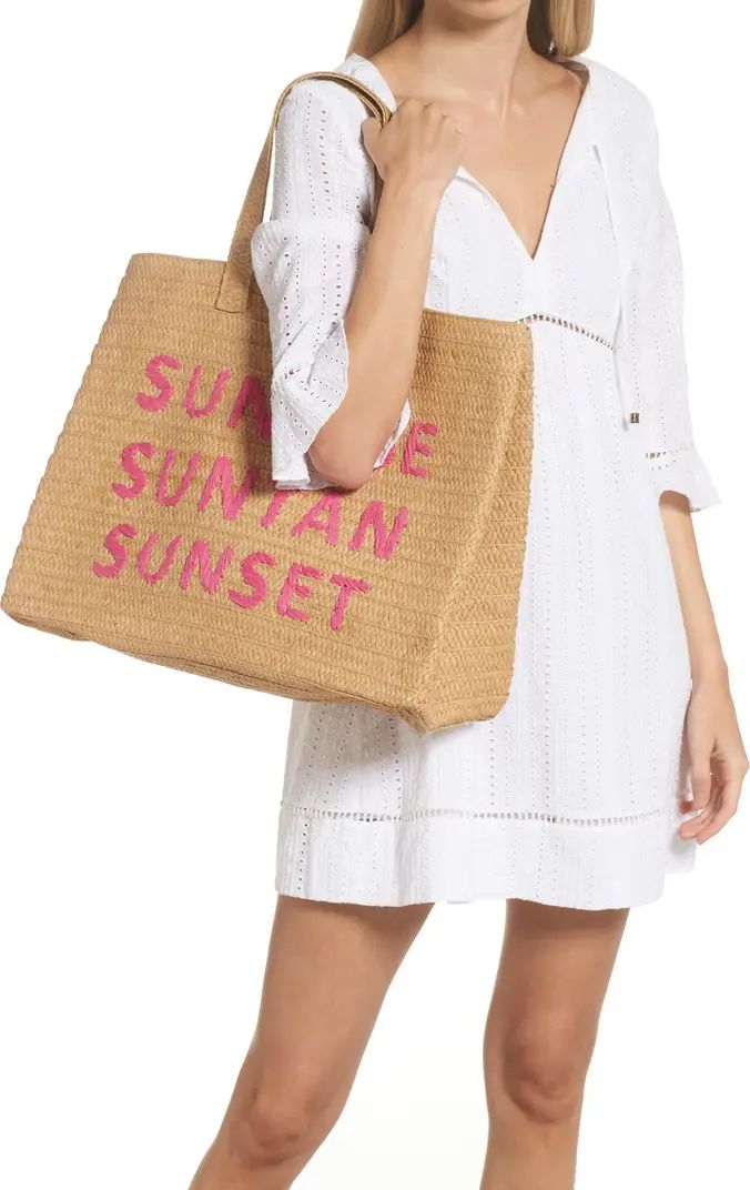 Sunrise, Suntan, Sunset Raffia Tote | Nordstrom