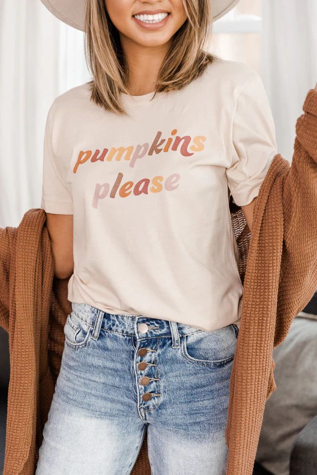 Pumpkins Please Cream Graphic Tee | The Pink Lily Boutique