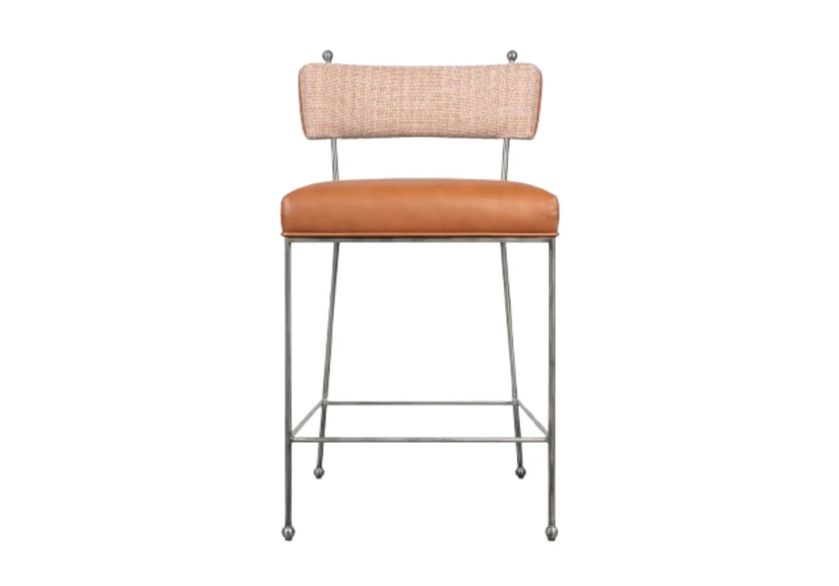 YVETTE COUNTER STOOL | Terra Leather & Tweed | Alice Lane Home Collection