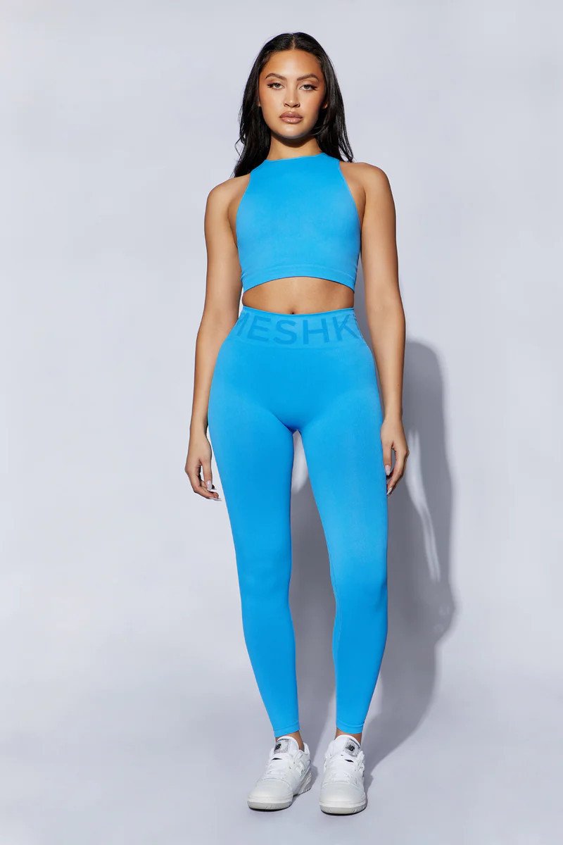 Leia Seamless Leggings - Blue | MESHKI US