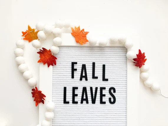Fall Leaves Felt Ball Garland, Banner, Bunting | Etsy (US)
