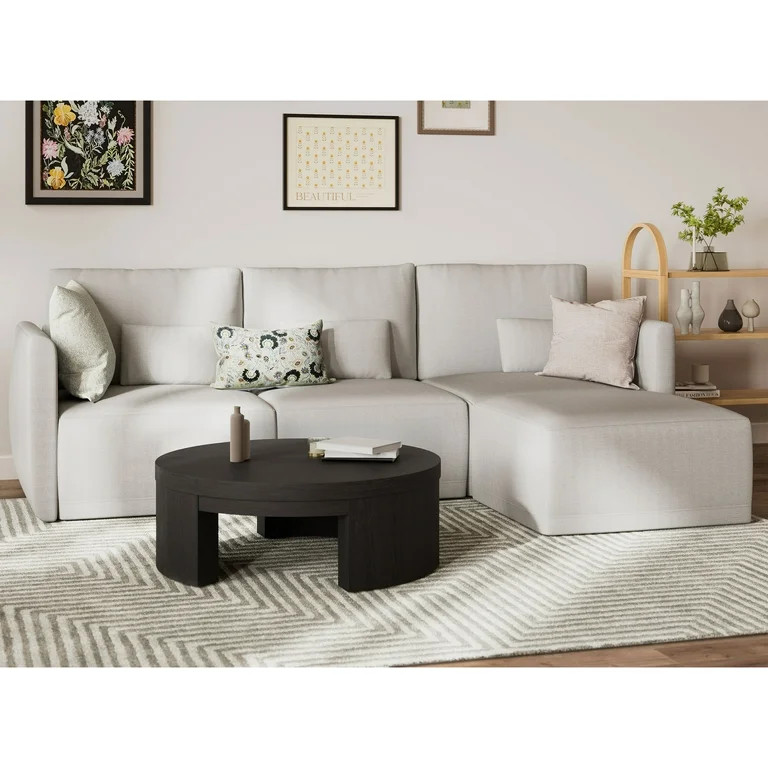 Beautiful Drew Modular Sectional Sofa with Ottoman by Drew Barrymore, Porcini Taupe | Walmart (US)