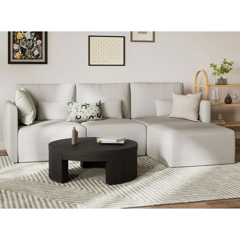 Beautiful Drew Modular Sectional Sofa with Ottoman by Drew Barrymore, Porcini Taupe - Walmart.com | Walmart (US)