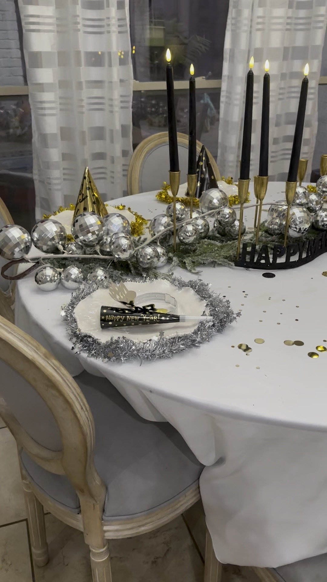 New Year’s Eve table set up. 