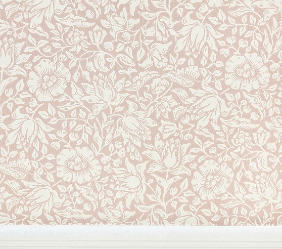 Morris & Co. Mallow Wallpaper - Dusky Rose | Pottery Barn Kids