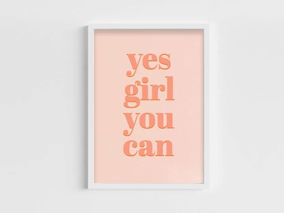 Yes Girl You Can Printable Instant Download Womens - Etsy | Etsy (US)