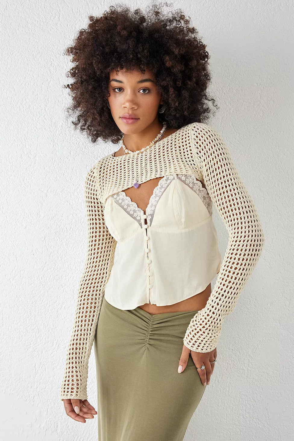 UO – Langarm-Bolero aus Gitterstrick | Urban Outfitters (EU)