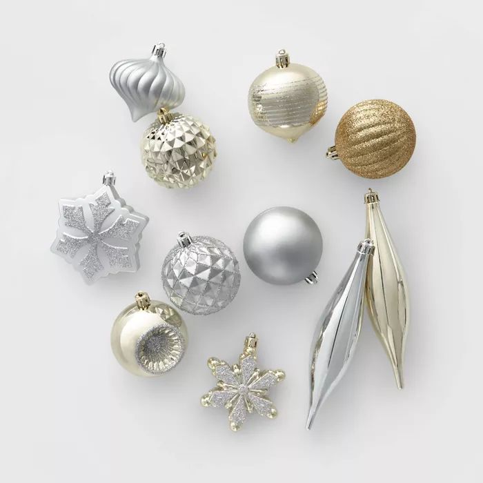 40ct Christmas Ornament Set Silver & Gold - Wondershop™ | Target