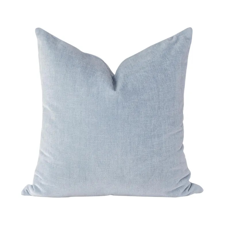 Light Blue Pillow Covers • Baby Blue Velvet Pillow Cover • Sectional Pillows • Designer Thr... | Etsy (US)
