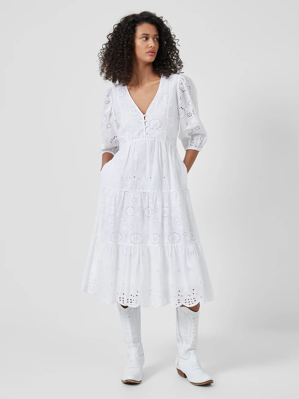 Abana Biton Broderie Dress | French Connection (US)