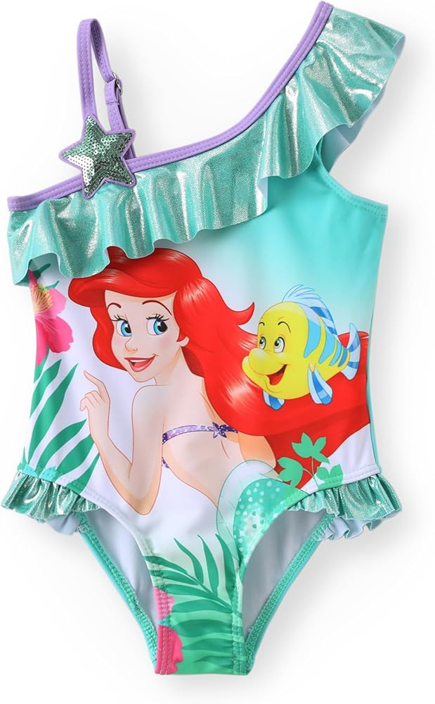 Disney Stitch Frozen Minnie Mouse Girls Swimsuits Ruffle One Piece Bathing Suits Beach UPF 50 Swi... | Amazon (US)