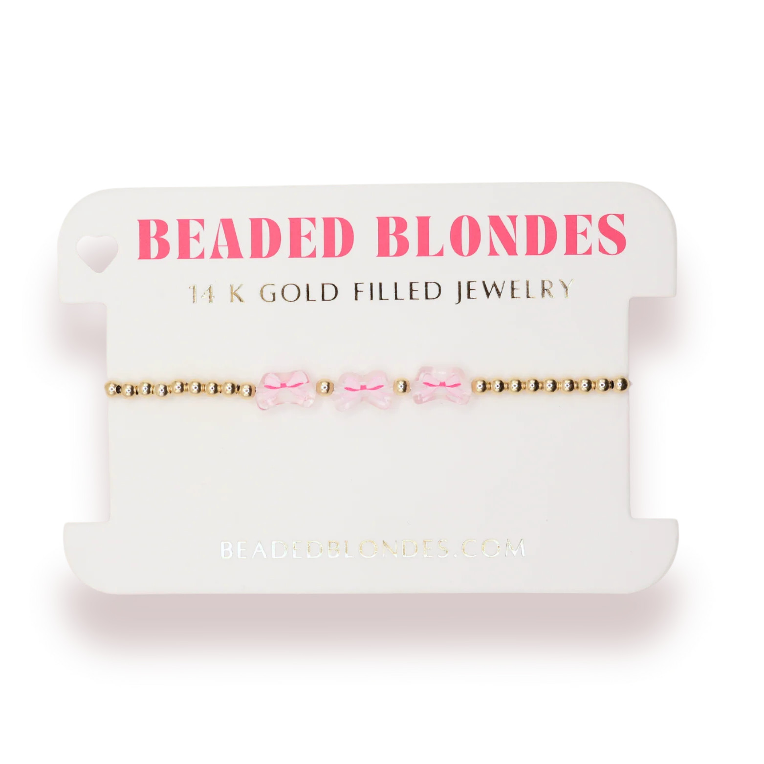 Pink Bow X3 BB Bead Bracelet | Beaded Blondes