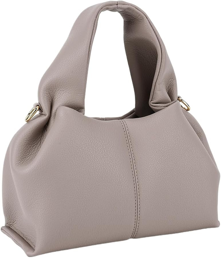 Dumpling Clutch Purse Solid Color Retro Crossbody Bag with Removable Strap Tote Shoulder Bag PU L... | Amazon (US)