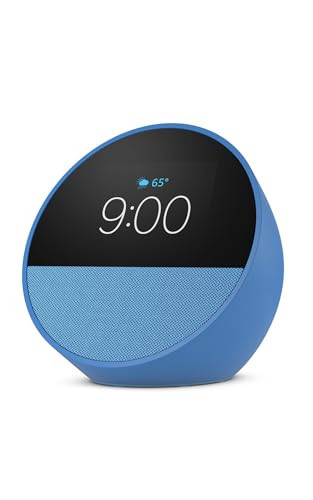 Amazon Echo Spot (newest model), Great for nightstands, offices and kitchens, Smart alarm clock, Designed for Alexa+, Ocean Blue | Amazon (US)
