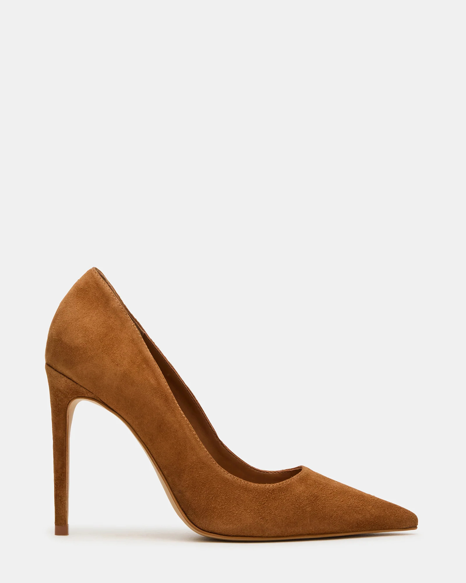 NOIR Chestnut Suede Pointed-Toe Stiletto Pump Women's Heels | Steve Madden (US)