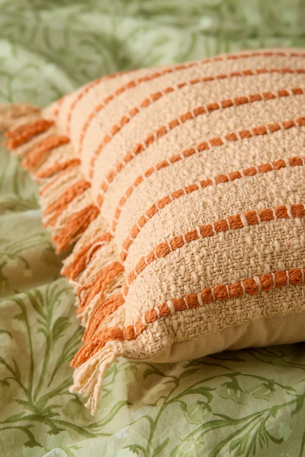 Lou Striped Fringe Throw Pillow | Urban Outfitters (US and RoW)