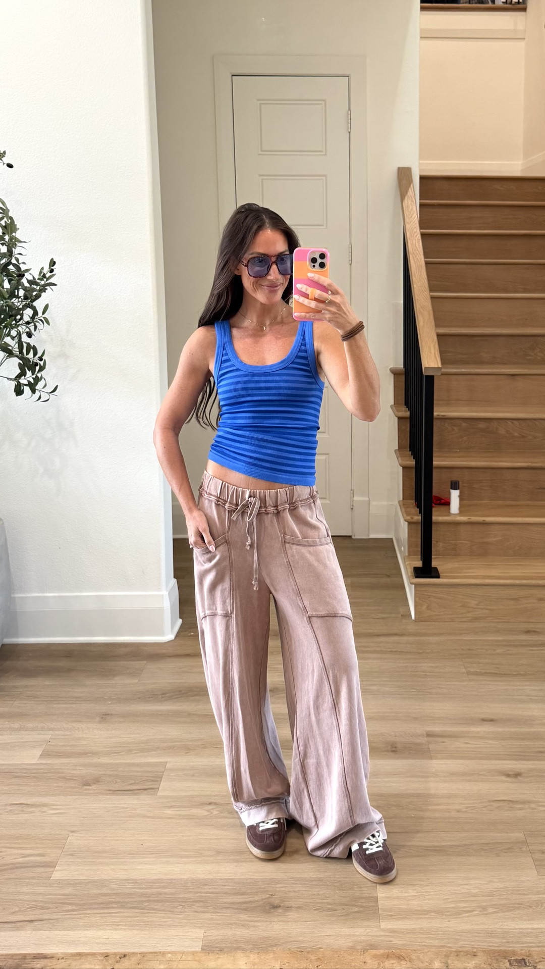 Comfy & cute little outfit of the day yesterday. Tank in that blue is OOS but there are other colors! Pants run a little long but you could def pull them up more or roll them! Sarah10 will save you on the tank and pants

#LTKootd #LTKU #LTKmomlife