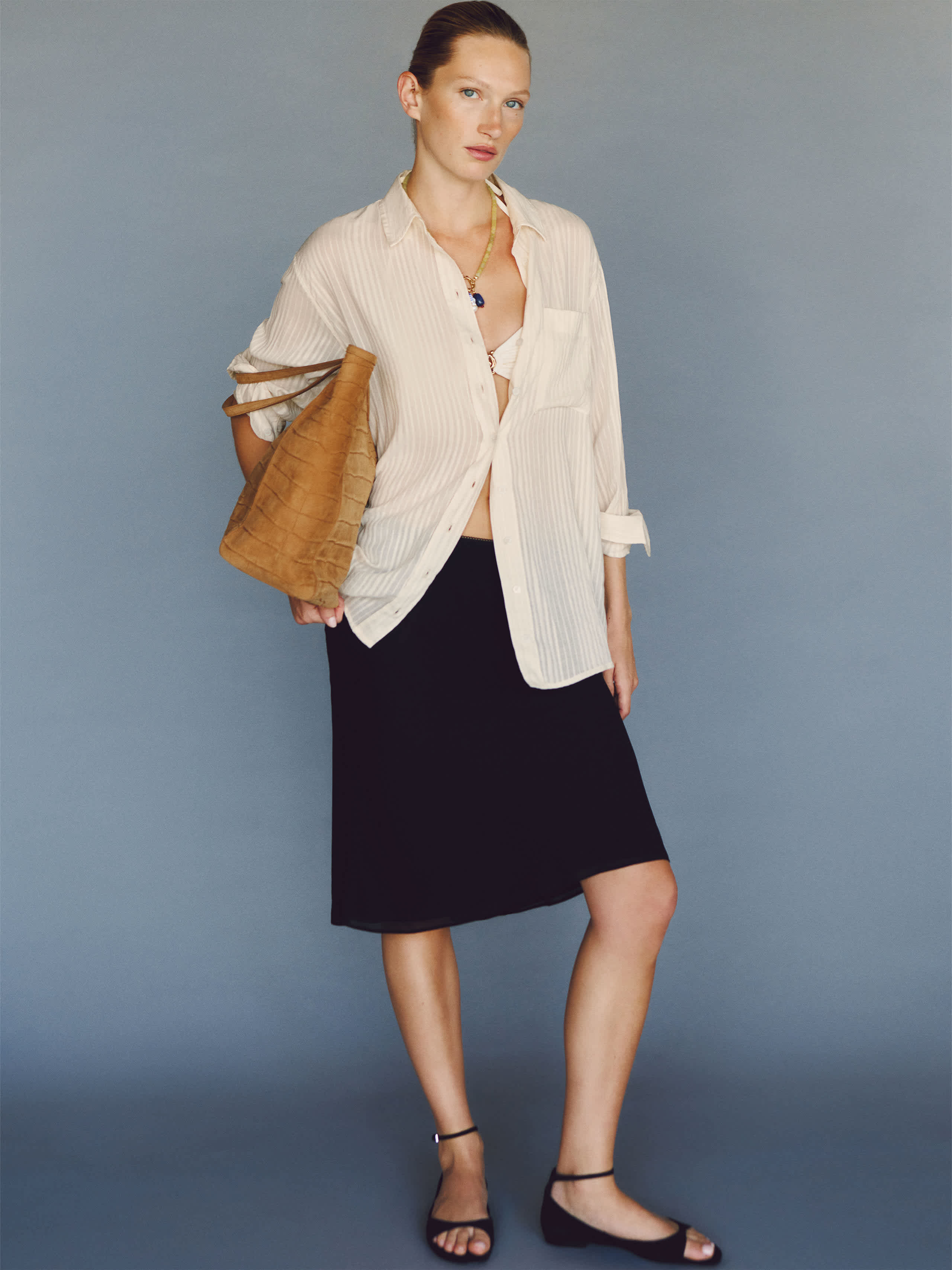 Reformation Eli Oversized Shirt Ivory XL | Reformation (Global)