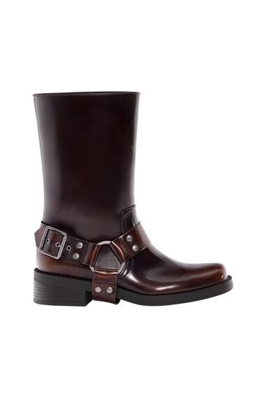 BIKER ANKLE BOOTS WITH BUCKLES | PULL and BEAR UK