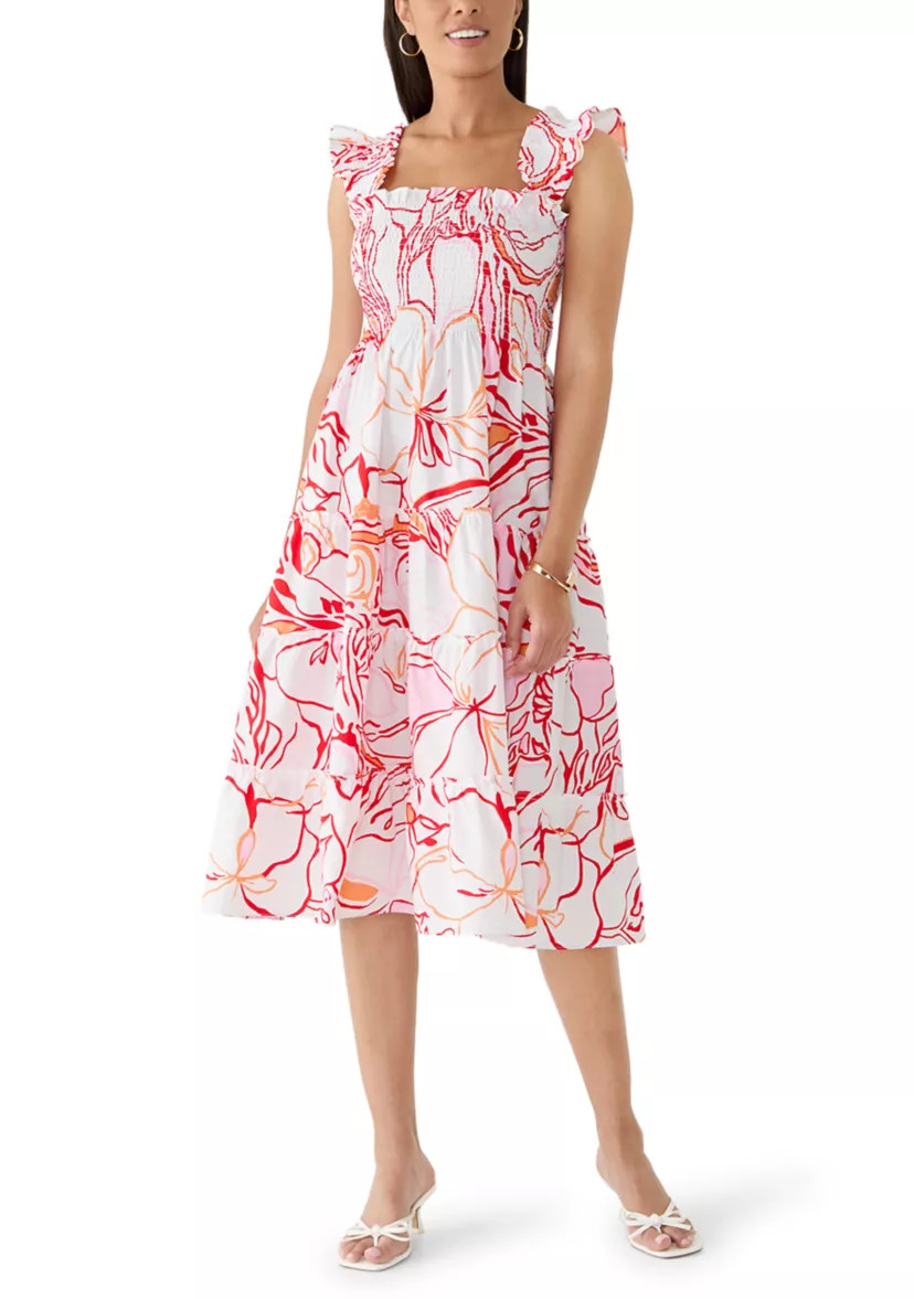 Women's Ruffle Strap Smocked Midi Dress | Belk