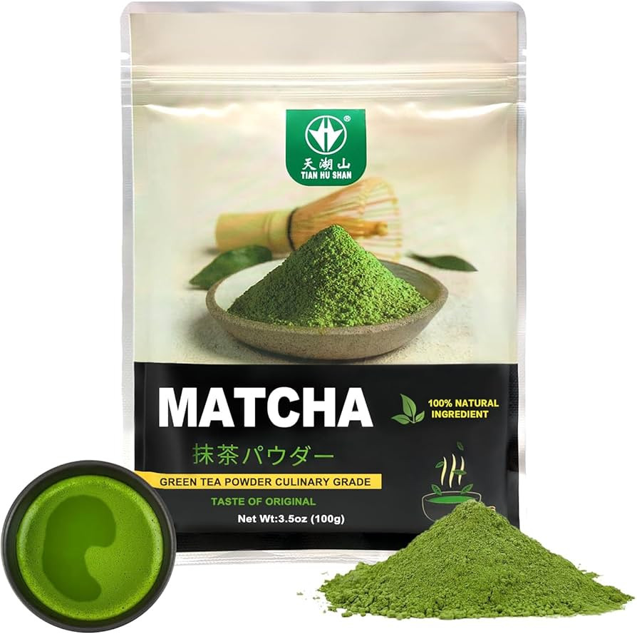 TIAN HU SHAN Matcha Green Tea Powder 3.5oz/100g, Pure Matcha Powder Culinary Grade Unsweetened fo... | Amazon (US)