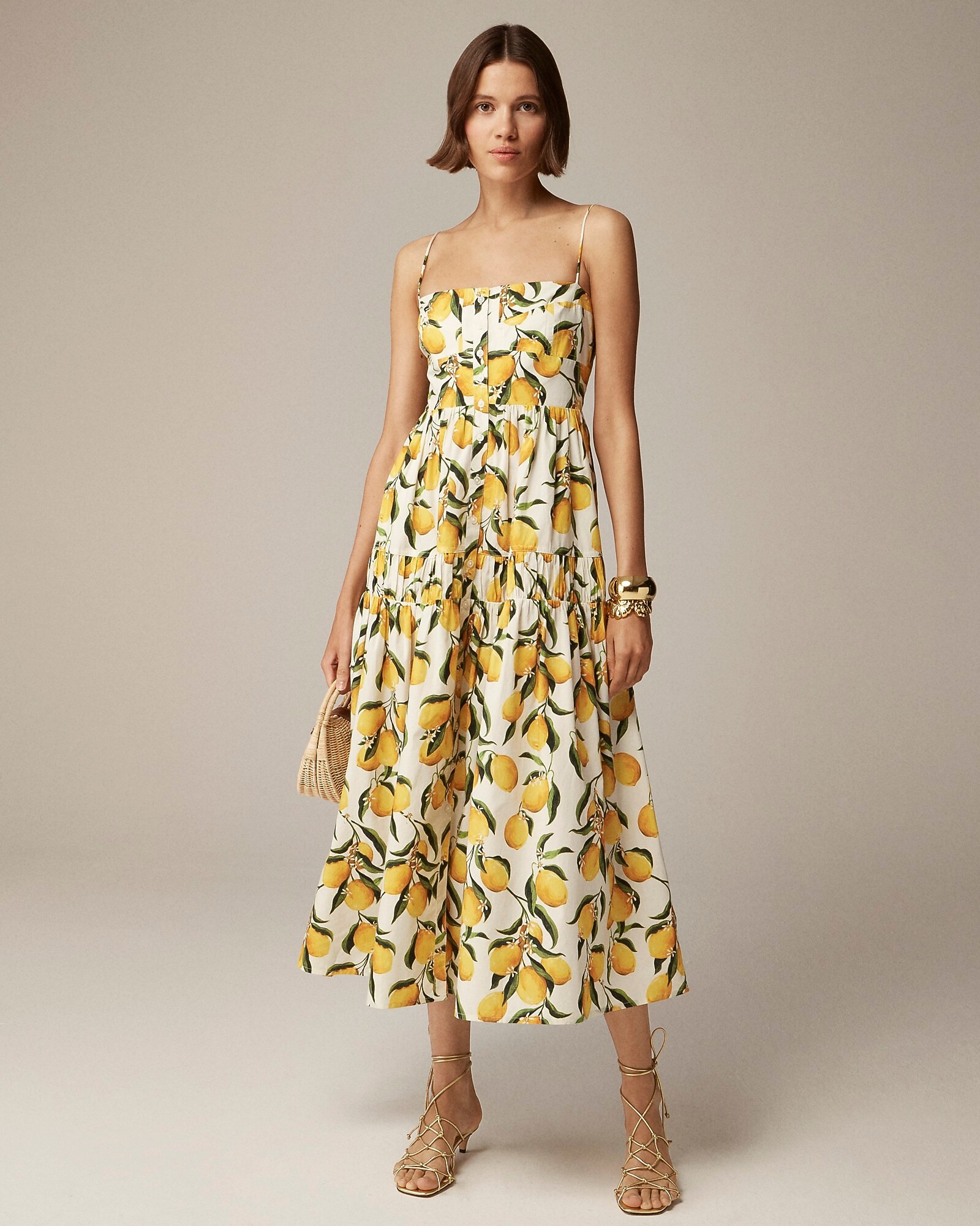 A-line midi dress in limoncello | J. Crew US
