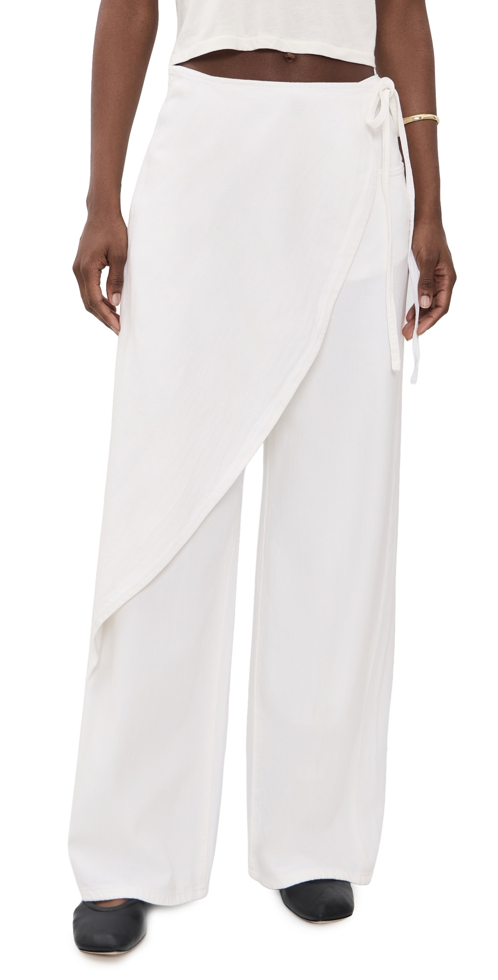 DL1961 Zoie Wrap Relaxed Pants White Aura (DL Aura) 30 | Shopbop