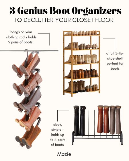 3 Genius Boot Organizers to Help you Declutter Your Closet Floor. Small closet organization. Closet organization for winter clothes. 

#LTKstyletip #LTKSeasonal #LTKhome