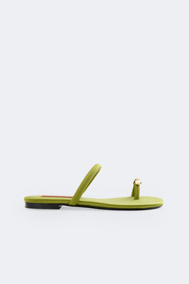 Pipe Sandal In Moss Green/Clear | Simon Miller