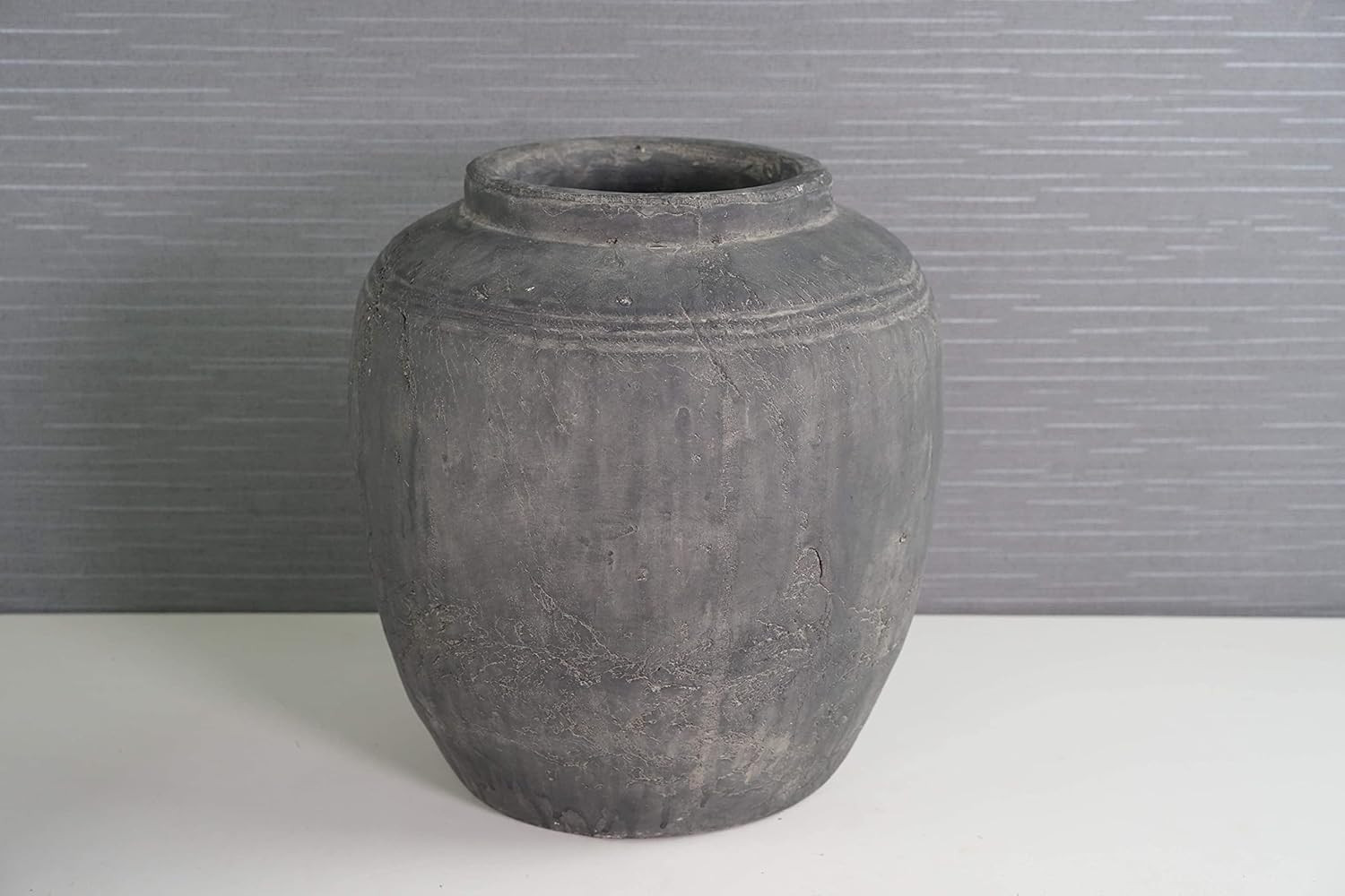 Large Terracotta Round Vase, Antique Grey (SD2066-17P146-2) | Amazon (US)