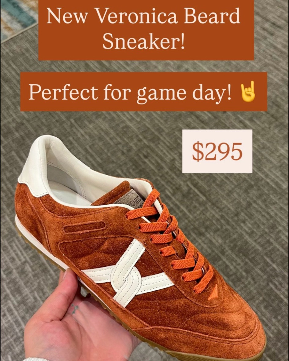 Veronica beard “Natalia” suede sneakers in rust for $295
