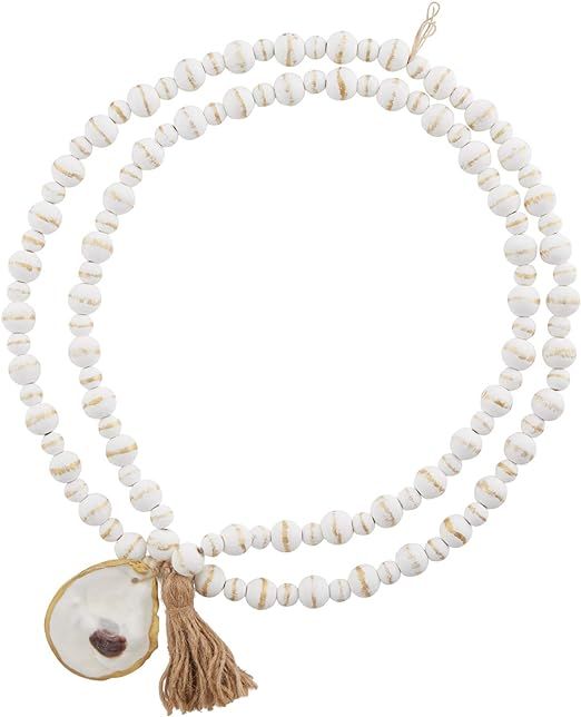 Mud Pie 40990007W Decorative Oyster Beads, 72", White | Amazon (US)