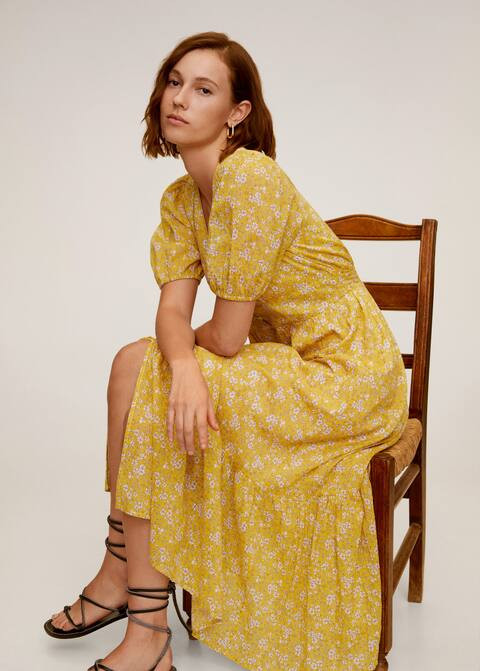 Baumwollkleid mit Blumenmotiven | MANGO (DE)