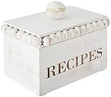Amazon.com: Mud Pie White Beaded Recipe Box, 4 1/2" x 6 1/2" | Card 3 1/2" x 5 1/2": Home & Kitch... | Amazon (US)