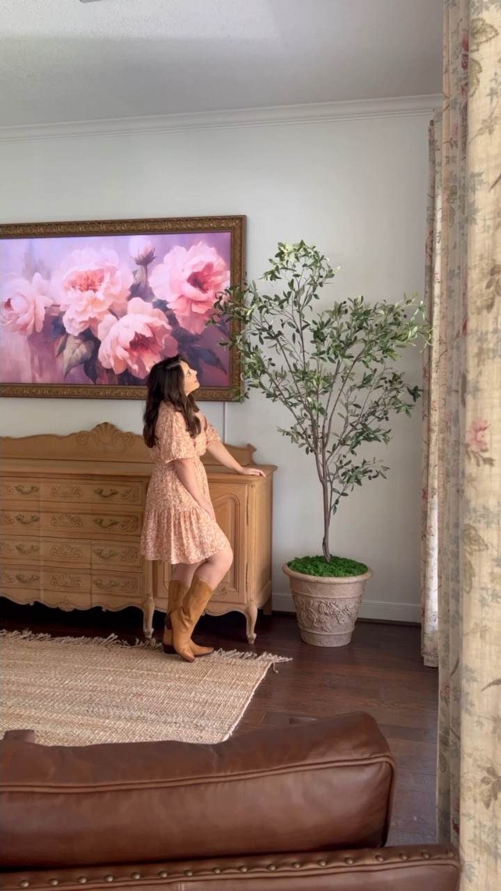 I was looking for a pot to put our new olive tree in and everything I liked was looking at $900+ but I had better things to spend my money on 😉 so I found a pot left in our barn and decided to try making it look as close as possible. 
Here’s the steps & tips to make your own!
1. Find the pot! Facebook marketplace & yardsales are a great way to find old pots that you can add a glow up to! Luckily the last homeowners left this pot and I liked the wine detail for our French Country theme home
2. Add Texture! Our pot already had built in texture but if yours doesn’t you can add in baking soda to your paint to give it a textured antique/terracotta feel
3. Layers of paint 🎨 using lots of different colors and layers gives your pot that same antique terracotta feel. I started with a deeper color then added in white to it and layered again and then I went in with 3 colors of browns and added even more layers. When in Doubt step back take a look and add another tap of another color to get the exact look and feel you want!

I hope these 3 tips help you to DIY your own pot and save that $900 for something fun! 😉
Everything I used for this is linked in my @shop.ltk
If you have any more questions ask them here for other people to see incase they have the same question!

#LTKhome