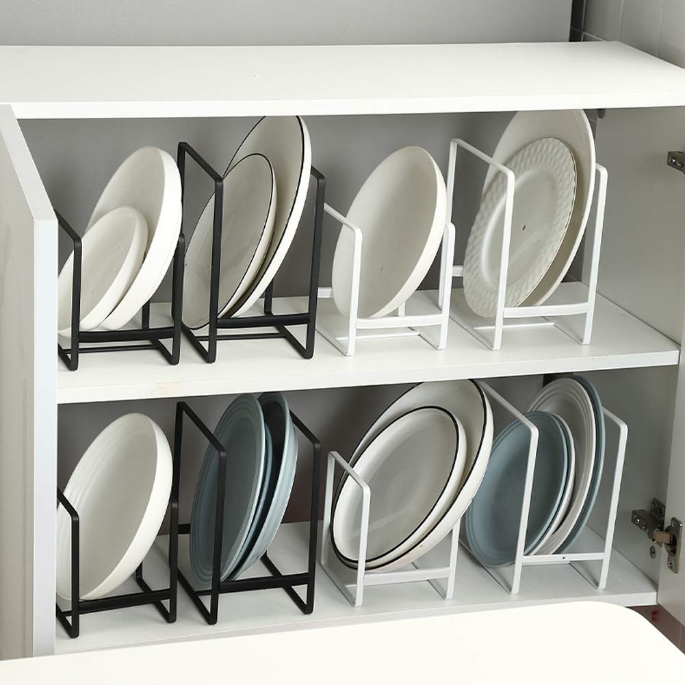 2PCS Plate Holders Organizer, Metal Dish Storage Dying Display Rack for Cabinet, Counter and Cupb... | Amazon (US)