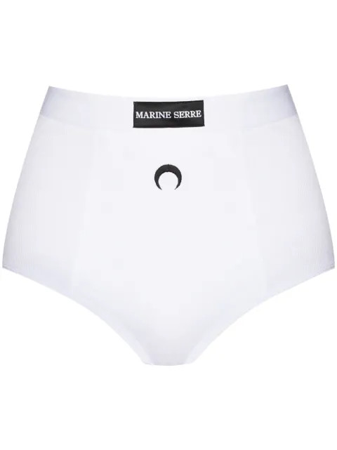 Marine Serre Ribbed Cotton Briefs - Farfetch | Farfetch Global