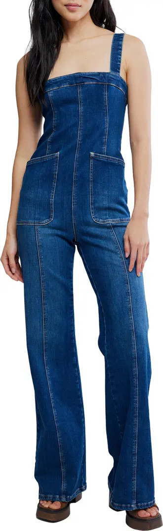 Free People Suns Out Denim Bootcut Jumpsuit | Nordstrom | Nordstrom