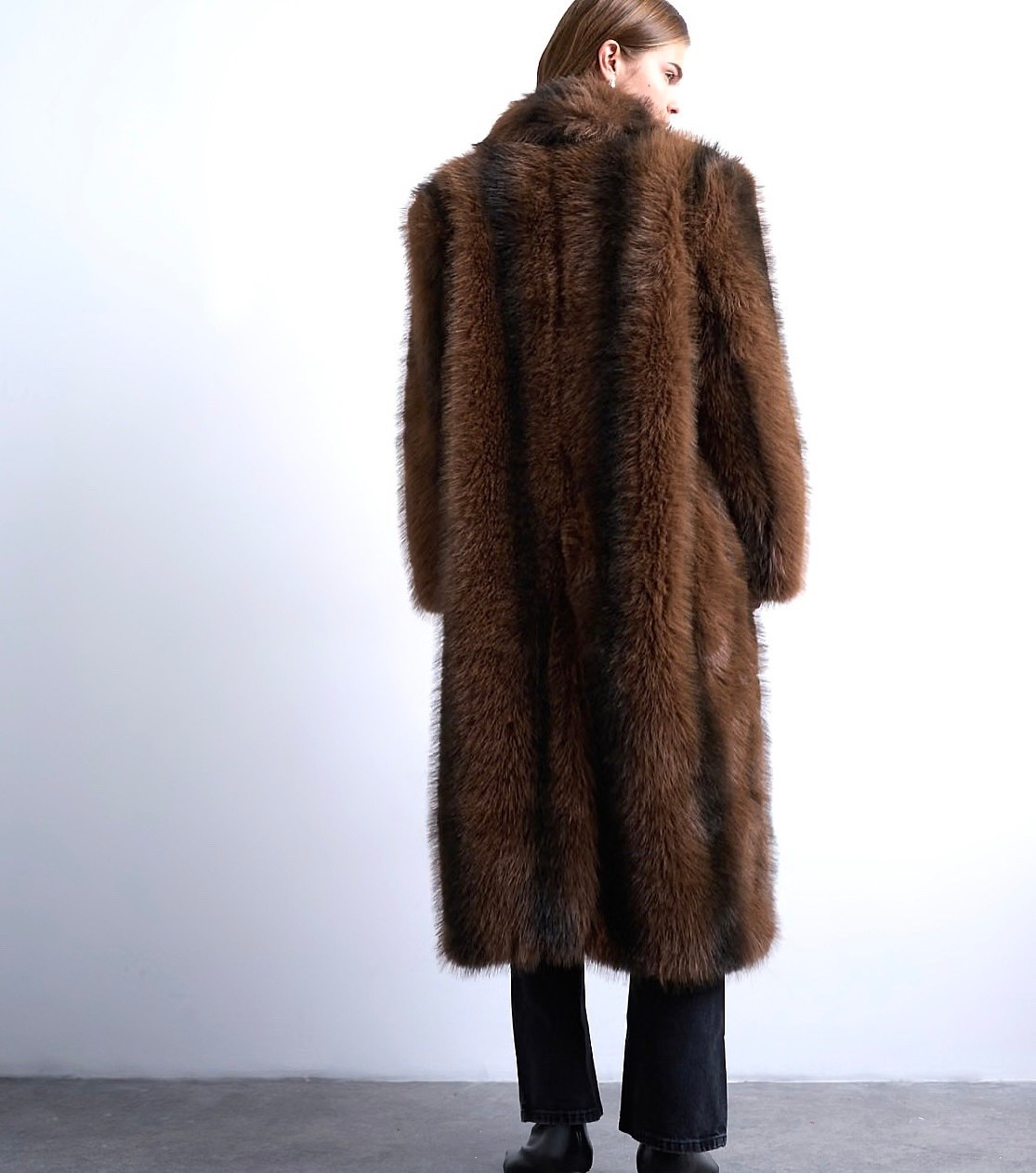 Topshop faux fur longline striped coat in brown LUXE WINTER BADDIE 

#LTKFindsUnder100 #LTKSaleAlert #LTKSeasonal