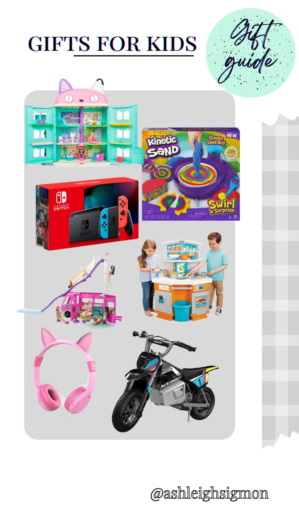 Kids Christmas gifts 
Dirt bike
Toy kitchen
Nintendo switch
Play sets 

#LTKkids #LTKHoliday