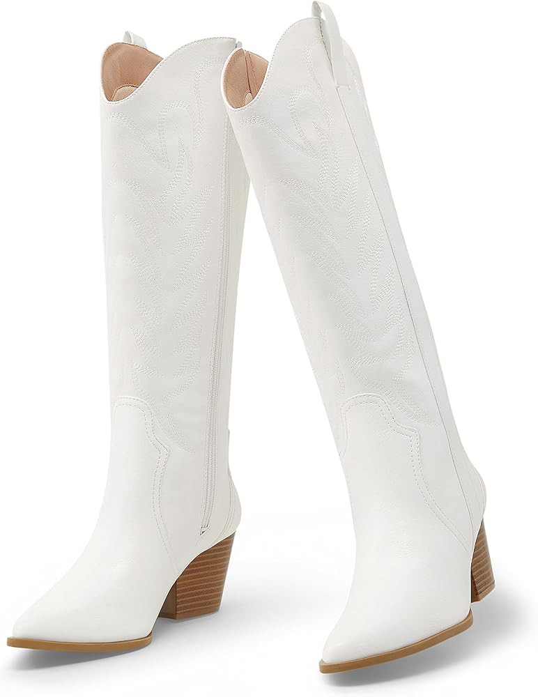 Arromic Wide Calf Cowgirl Boots for Women, Western Cowboy Boots for Women Knee High Tall Pointed ... | Amazon (US)