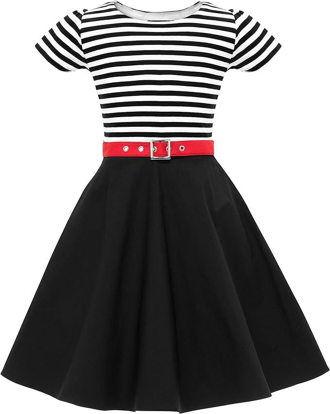 BlackButterfly Kids 'Maria' Vintage Striped Pin Up Dress | Amazon (US)