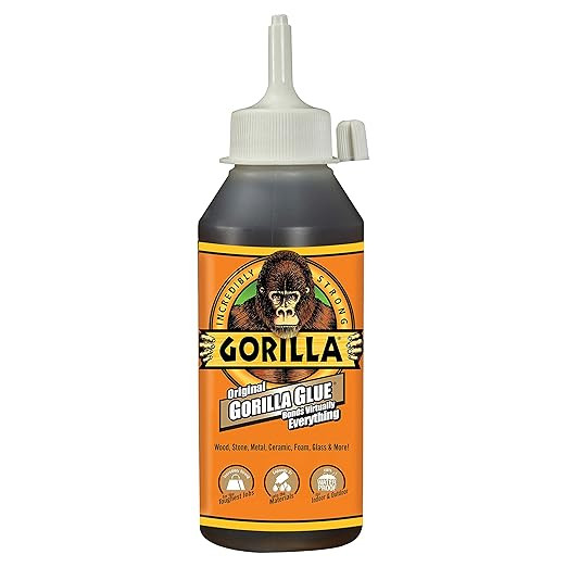Gorilla Original Gorilla Glue, Waterproof Polyurethane Glue, 8 Ounce Bottle, Brown, (Pack of 1) | Amazon (US)