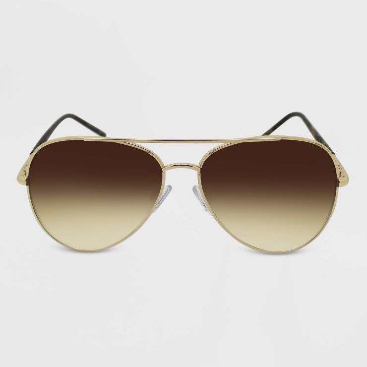 Women's Metal Aviator Sunglasses - Wild Fable™ Gold | Target