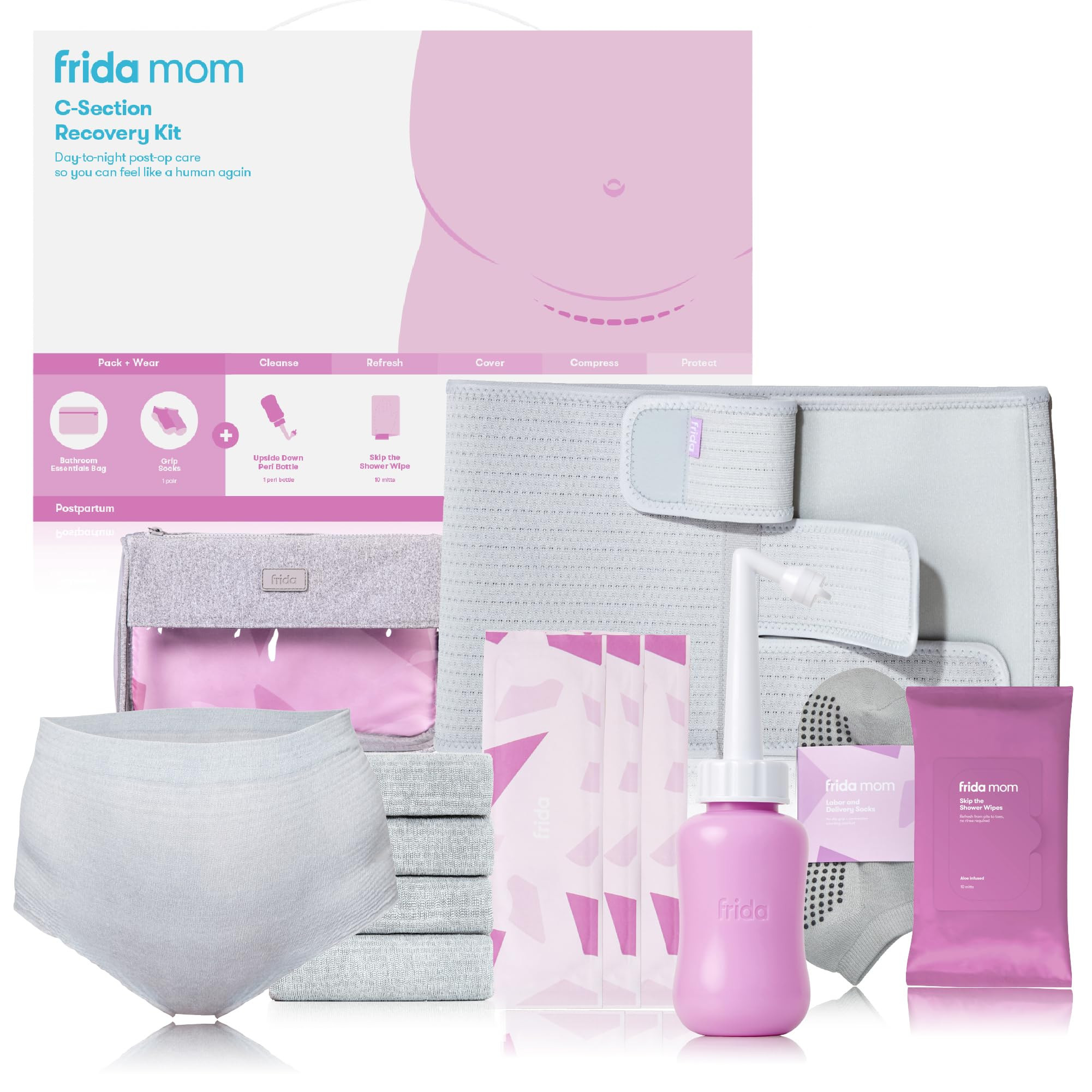 Frida Mom C-Section Recovery Must Have Kit for Labor, Delivery, & Postpartum, Socks, Peri Bottle,... | Amazon (US)