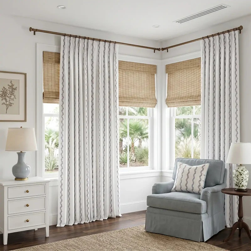 Brexton Cole x TWOPAGES Print Cotton Blend Drapery Pleated | TWOPAGES