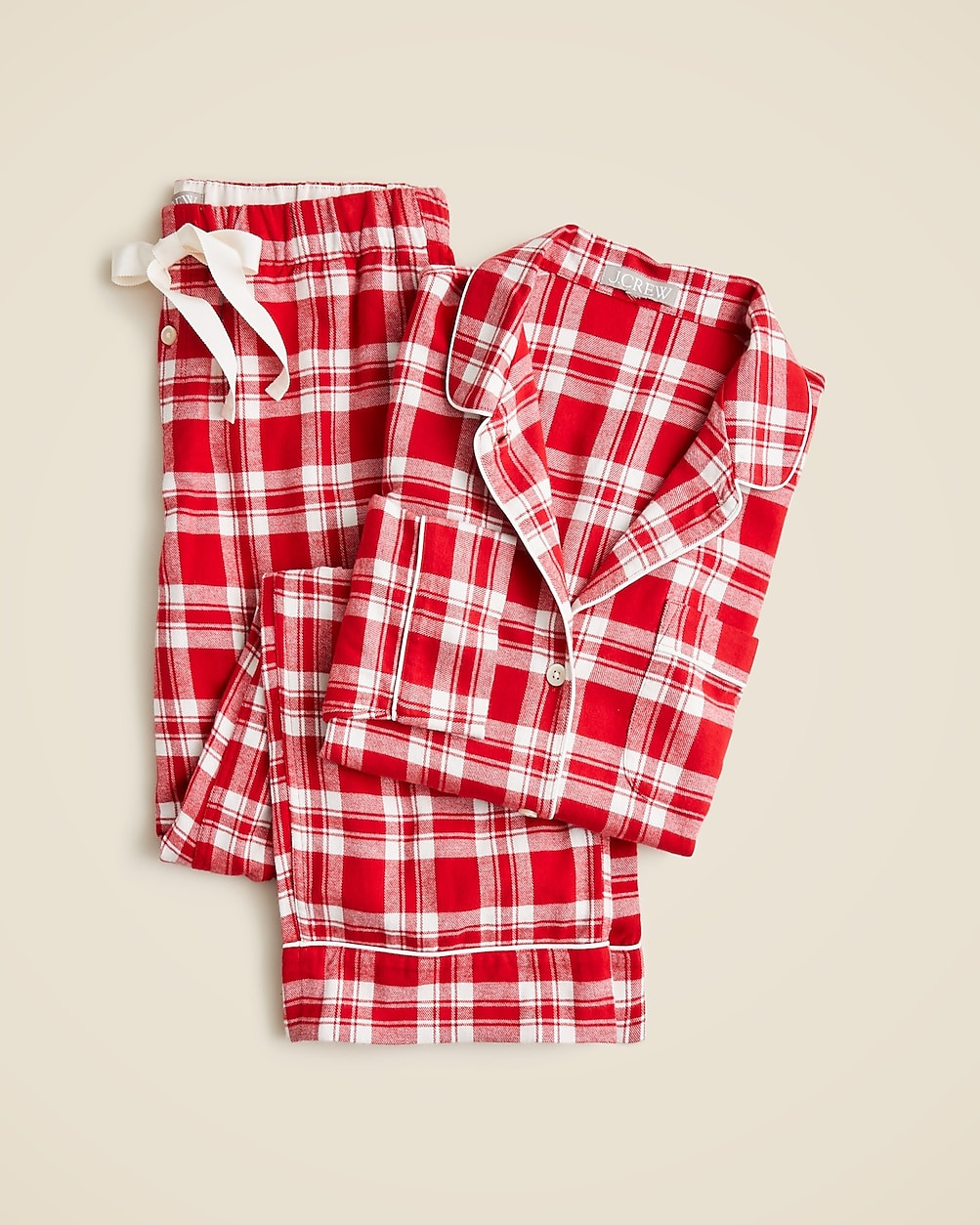 Cotton flannel pajama pant set in plaid | J. Crew US